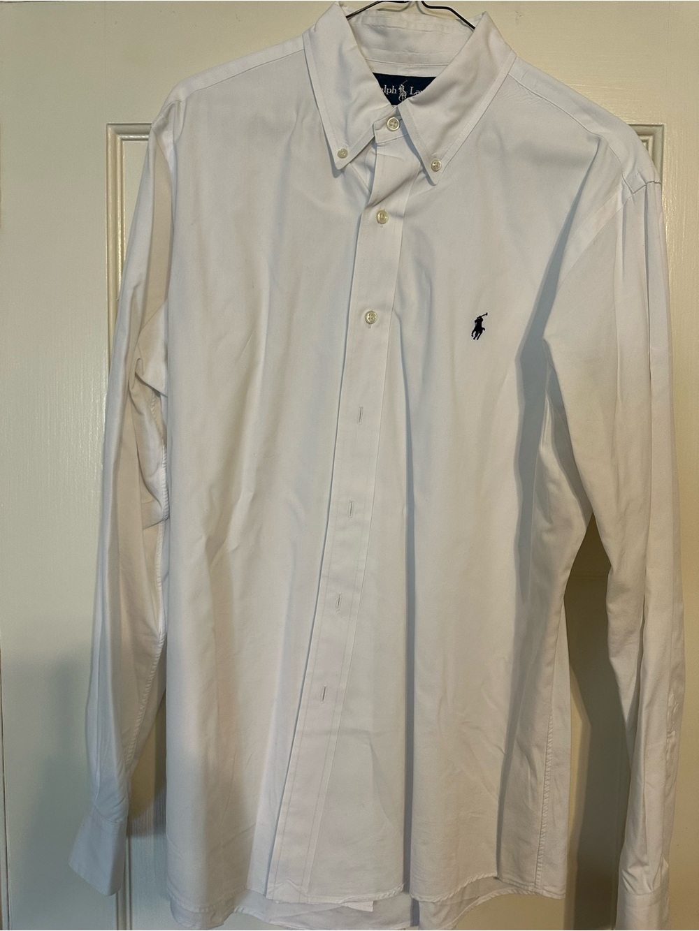 Ralph Lauren White Button-Down Oxford Shirt with Polo Pony